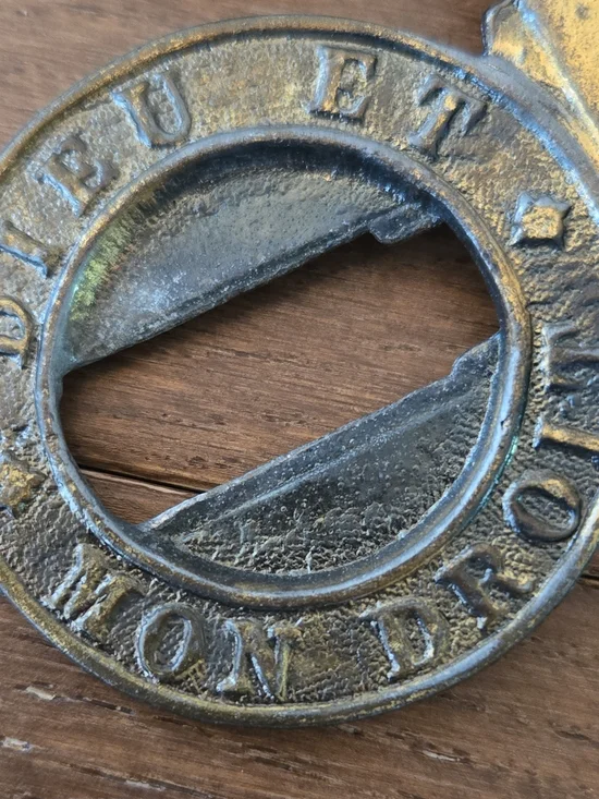 Vintage Brass Buckle Stripe Web Belt in Pink, Purple, Blue - Picture 8 of 10